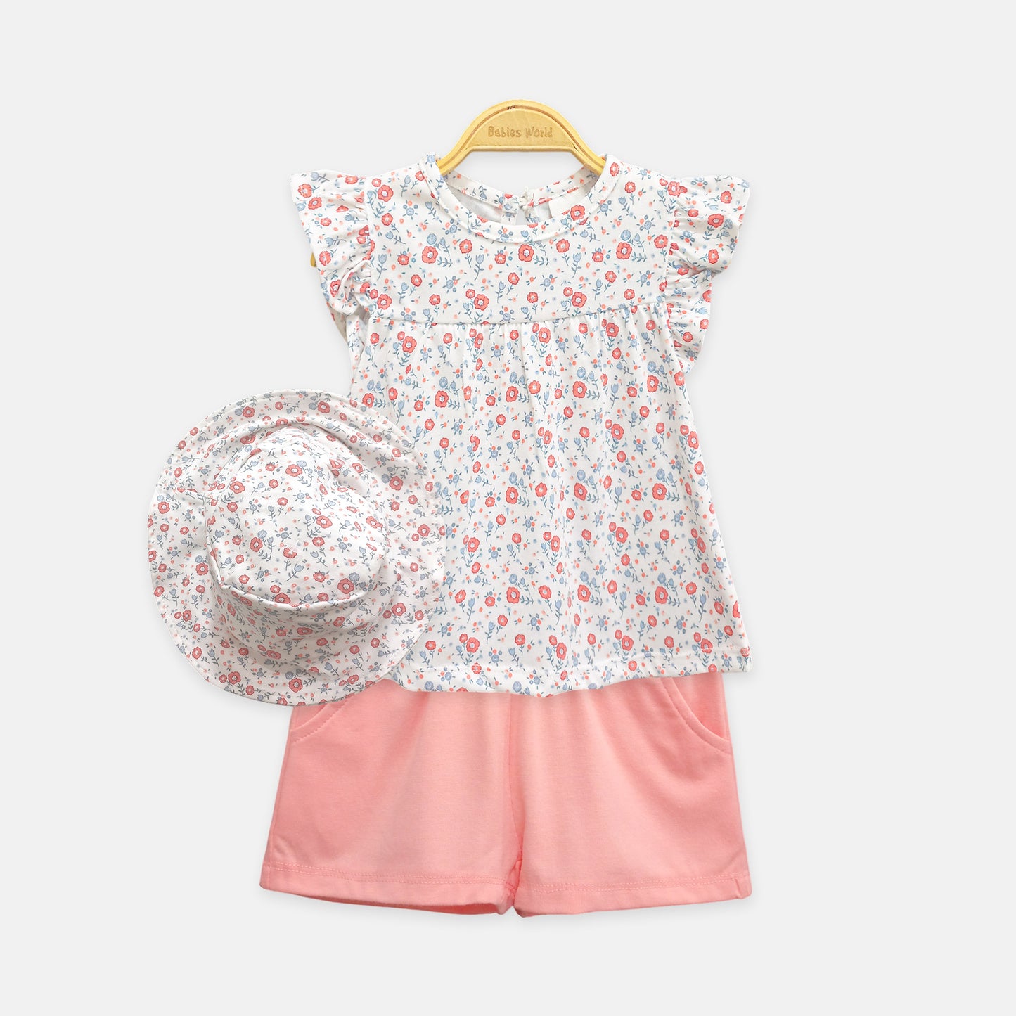 Floral 4-Piece Suit Set With Hat