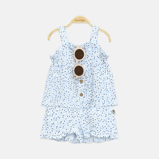 3-Piece Floral Muslin Set With Sunglasses