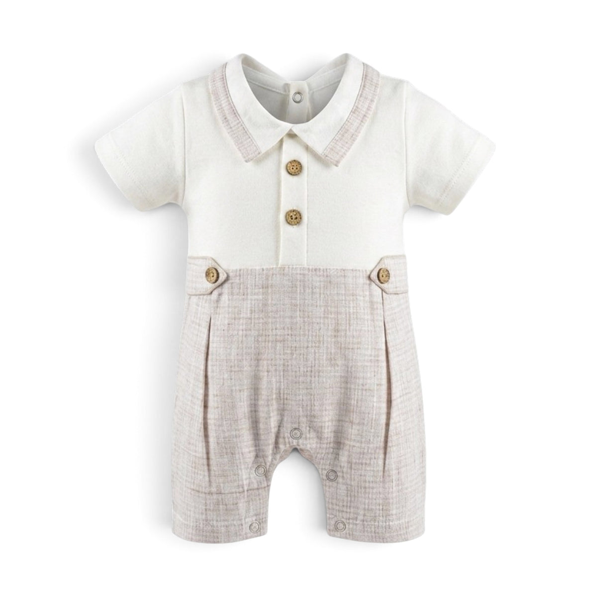 BABY BOY COLLARED ROMPER
