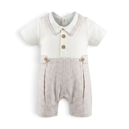 BABY BOY COLLARED ROMPER
