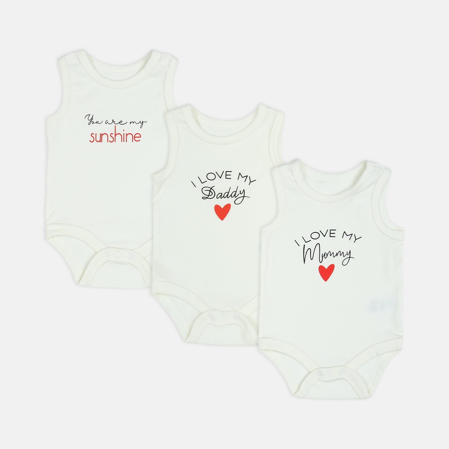"I Love Mommy/Daddy" 3-Piece Sleeveless Set