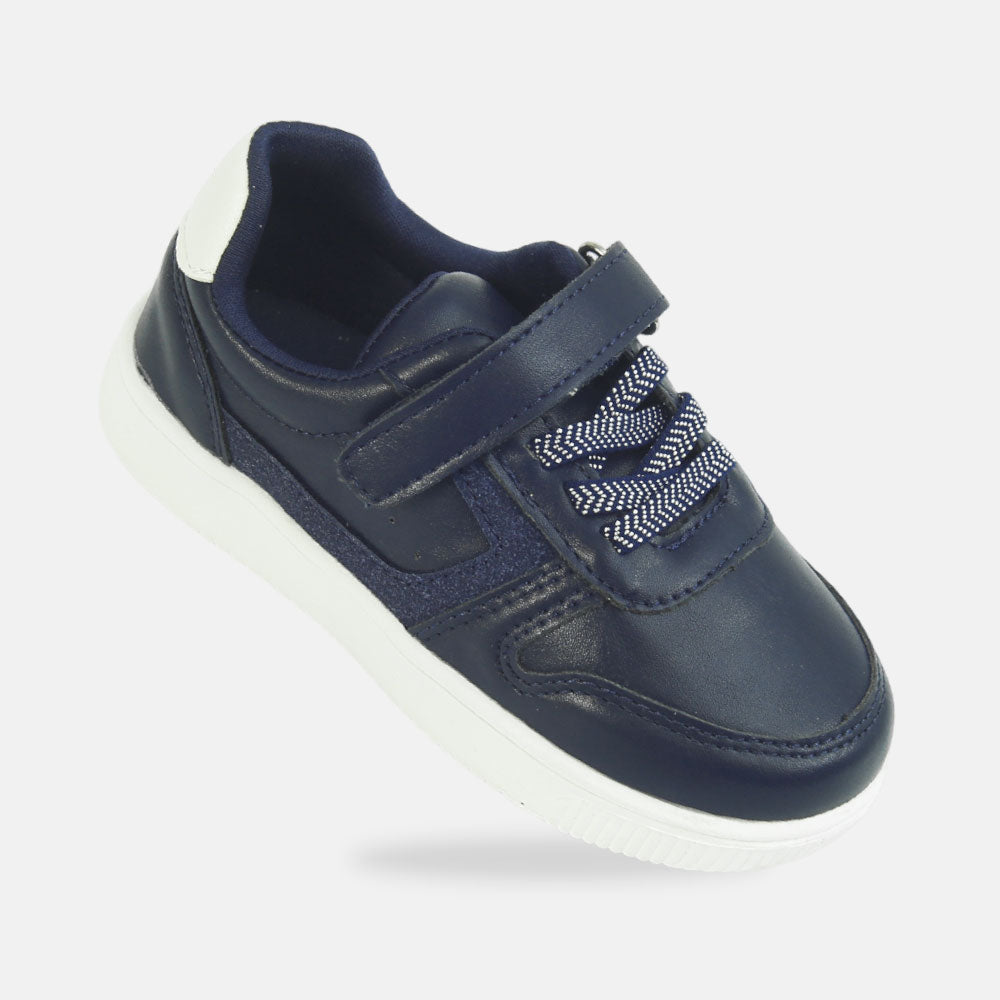 Boy Canvas Glossy Navy Sneakers