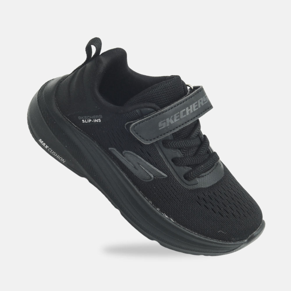 Boy Black Sporty Strap Joggers