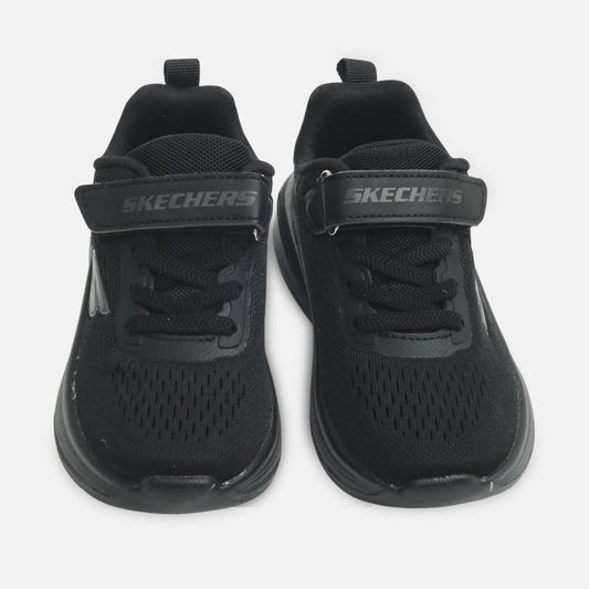 Boy Black Sporty Strap Joggers