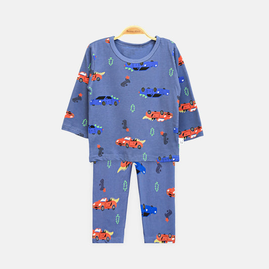 Boy Speed Car Blue Night Suit