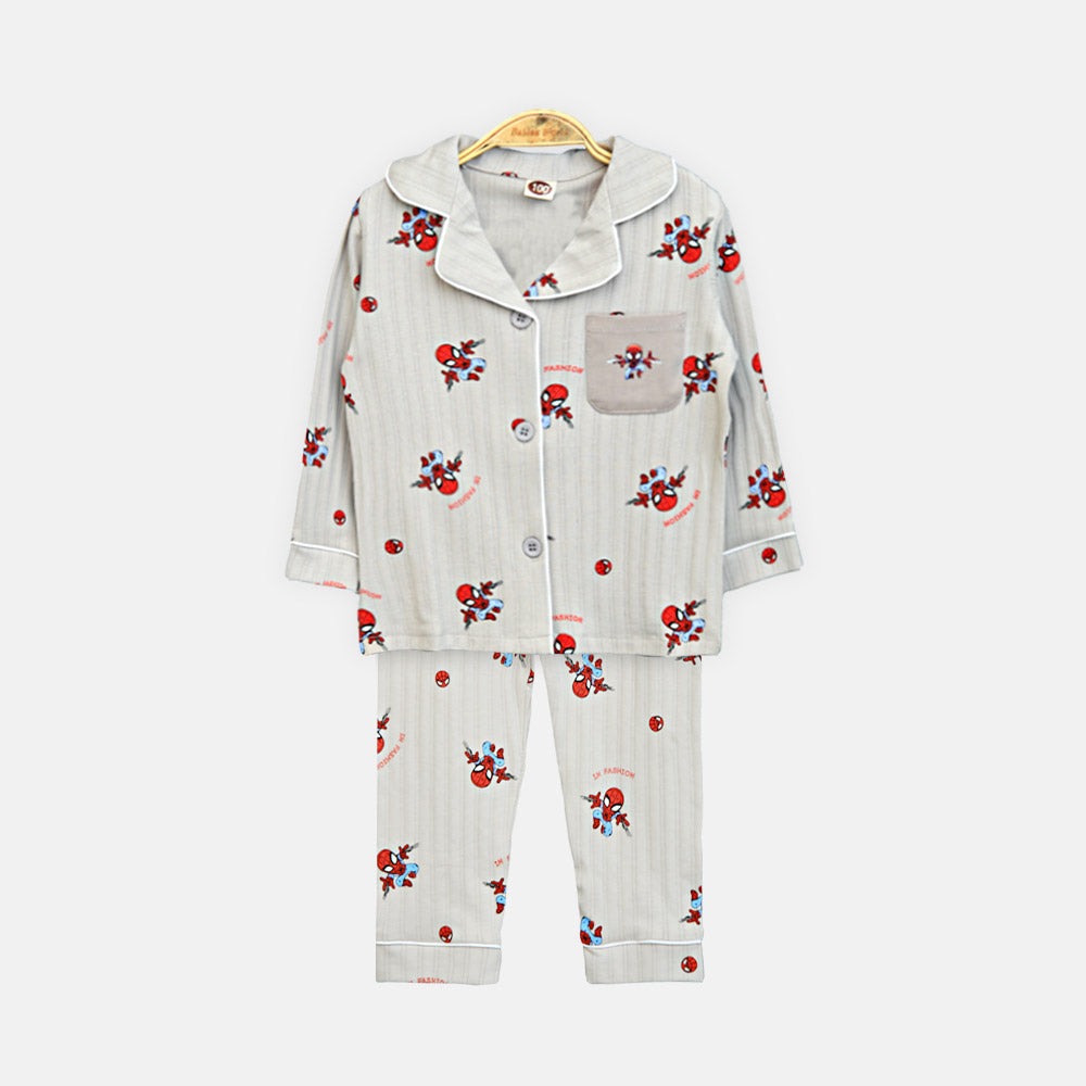 Boys' Spider-Man Striped Nightsuit