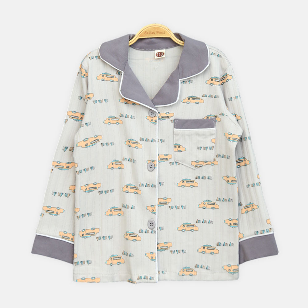 Boy Classic Taxi Button-Up Night Suit