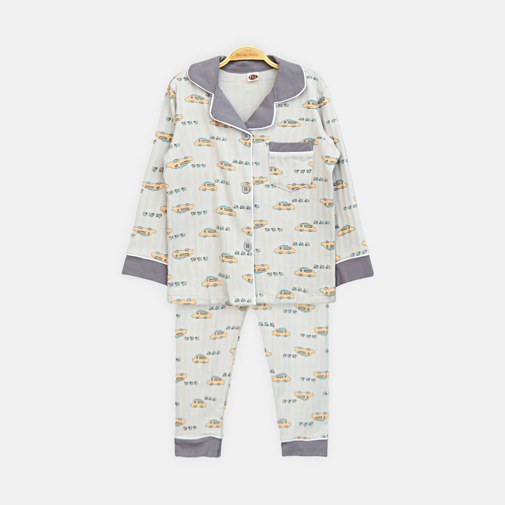 Boy Classic Taxi Button-Up Night Suit