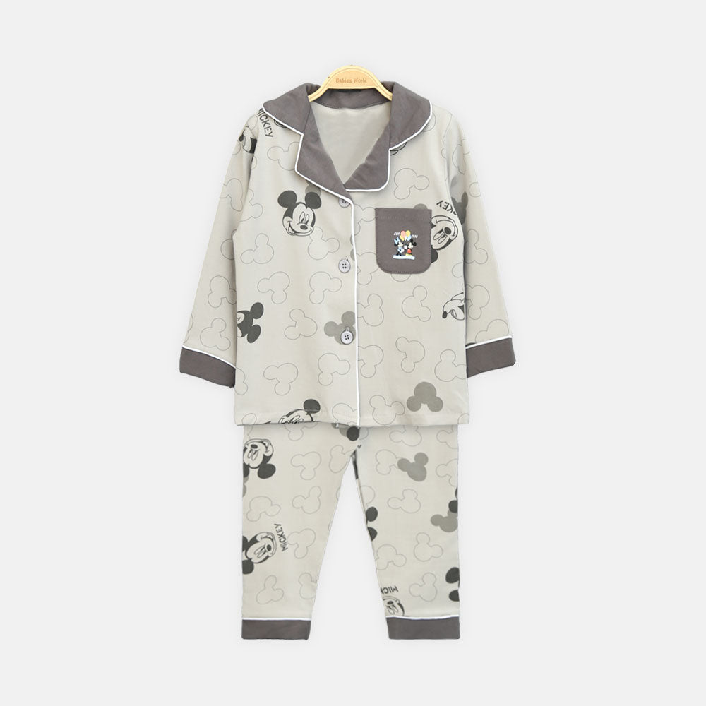Boy Mickey Silhouette Button-Up Nightsuit