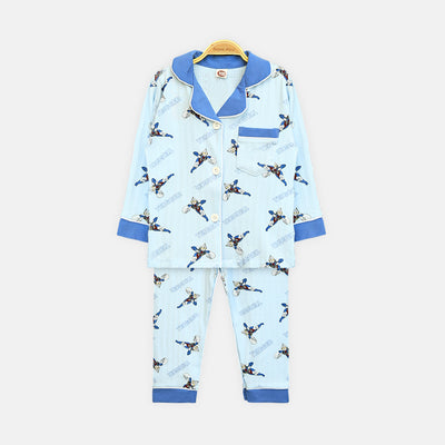 Boy Superhero Button-Up Nightsuit