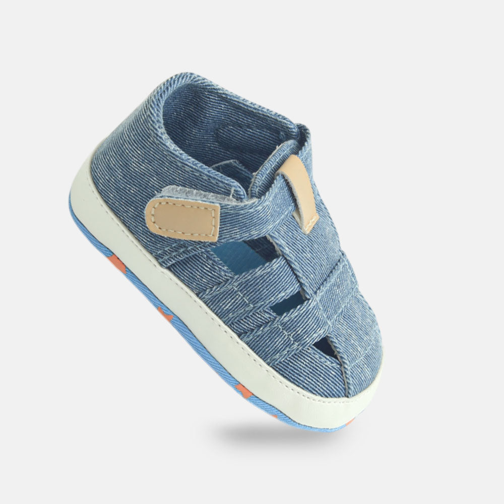 Boy Pre Walker Blue Denim Caged Sandals