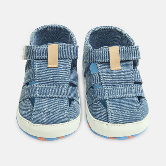 Boy Pre Walker Blue Denim Caged Sandals