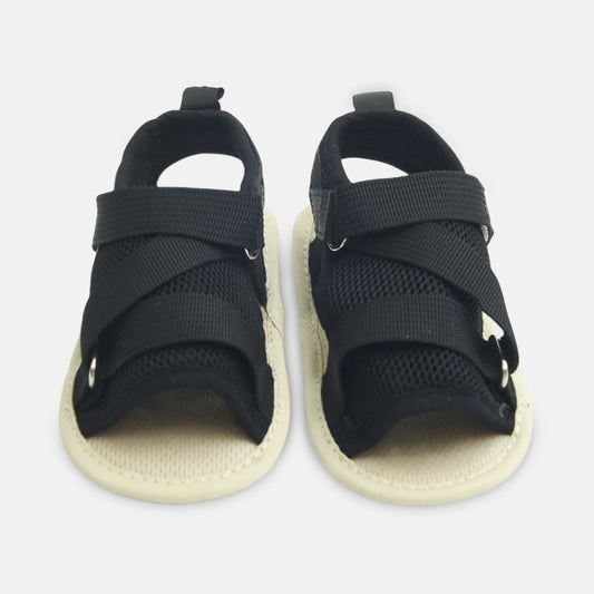 Boy Pre Walker Black Mesh Cross-Strap Sandals