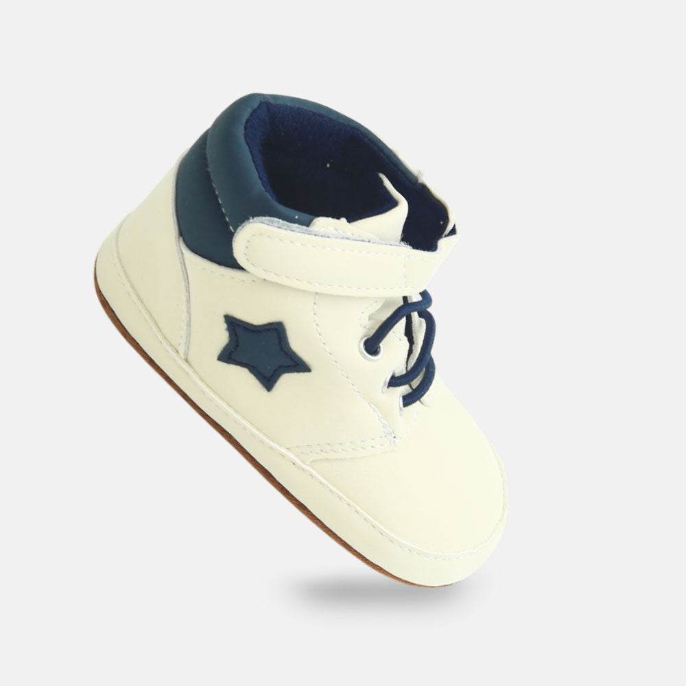 Boy Pre Walker Mini Gent Lace Booties Cream