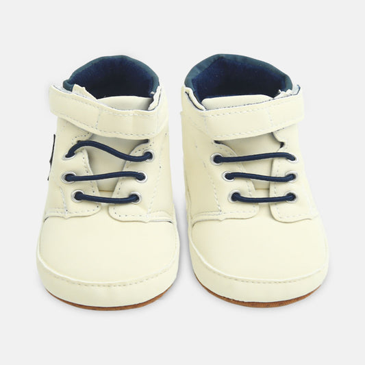 Boy Pre Walker Mini Gent Lace Booties Cream