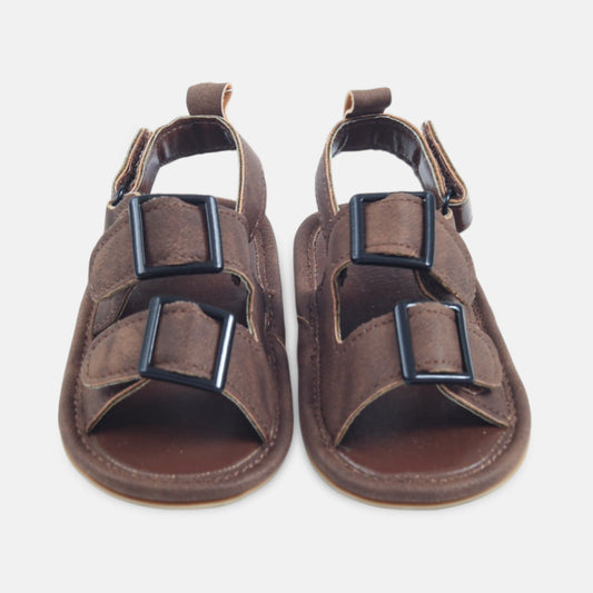 Brown Dual-Strap Sandals