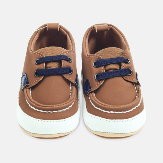 Brown Lace-Up Moc-Toe Sneakers