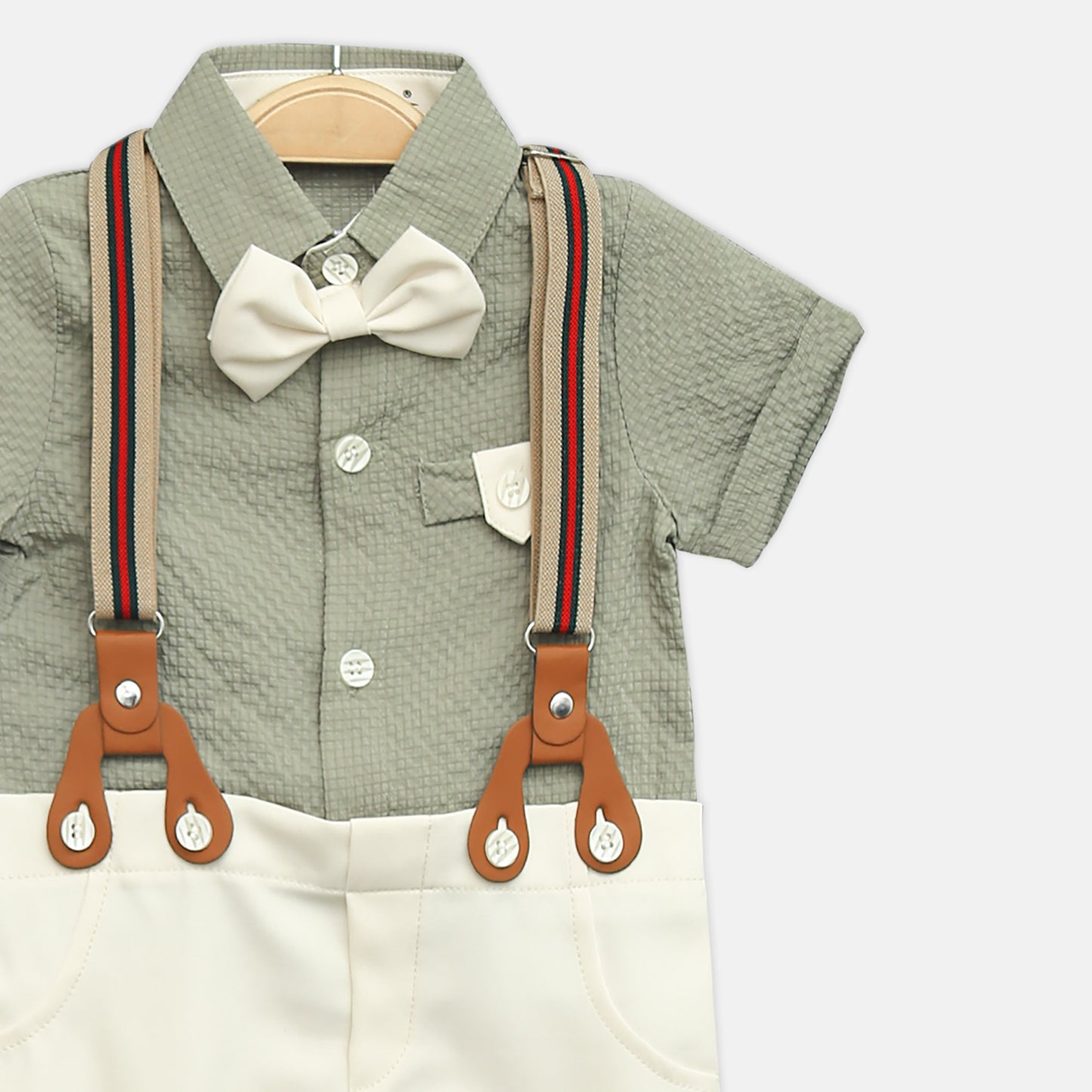 Olive Green Gentleman Romper