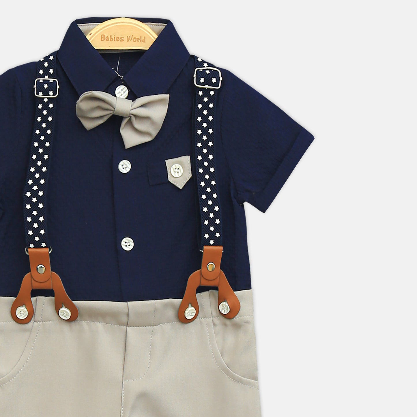 Navy Blue Gentleman Romper