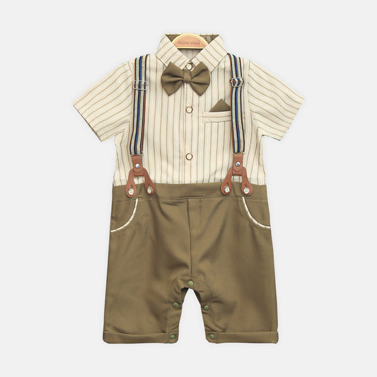 Olive Striped Gentleman Romper