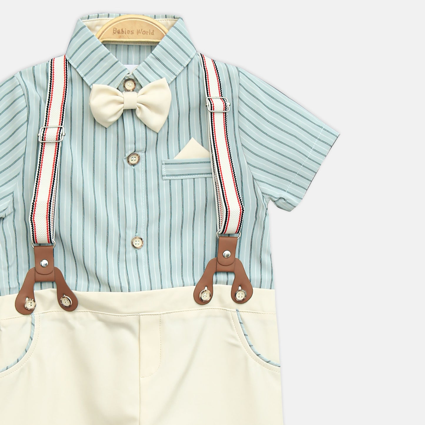 Sky Blue Striped Gentleman Romper