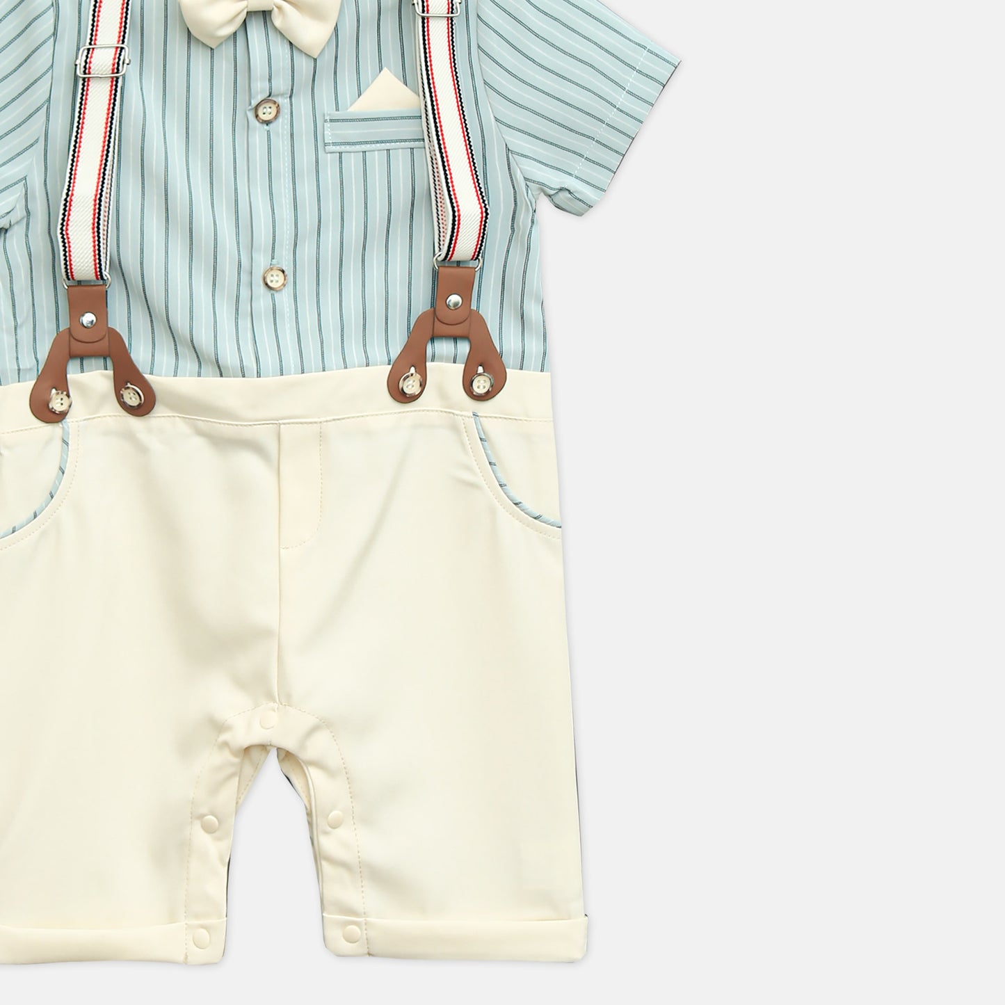 Sky Blue Striped Gentleman Romper