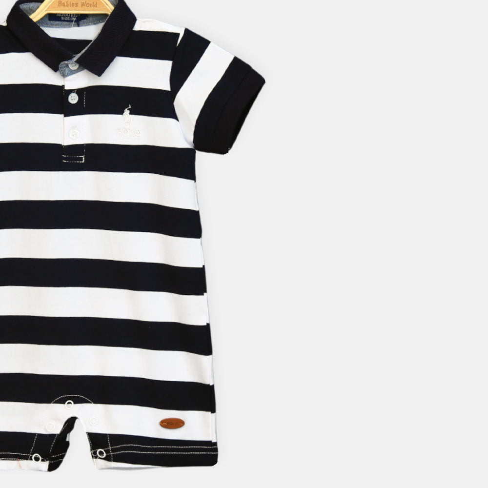 Black & White Boys Polo Boy Romper