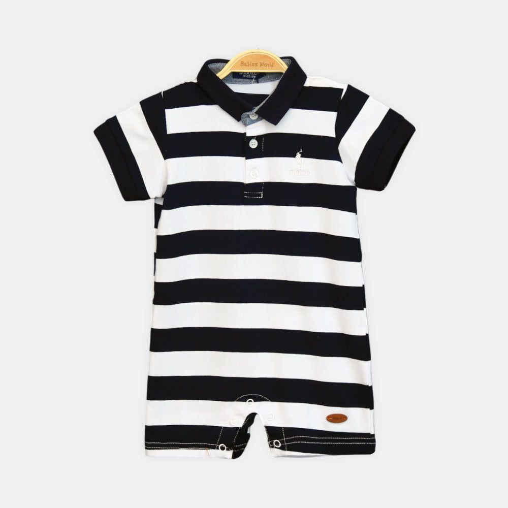 Black & White Boys Polo Boy Romper