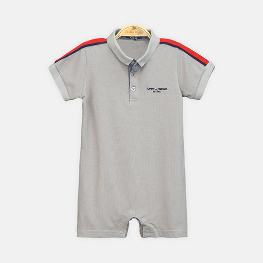 Grey Polo Boy Romper