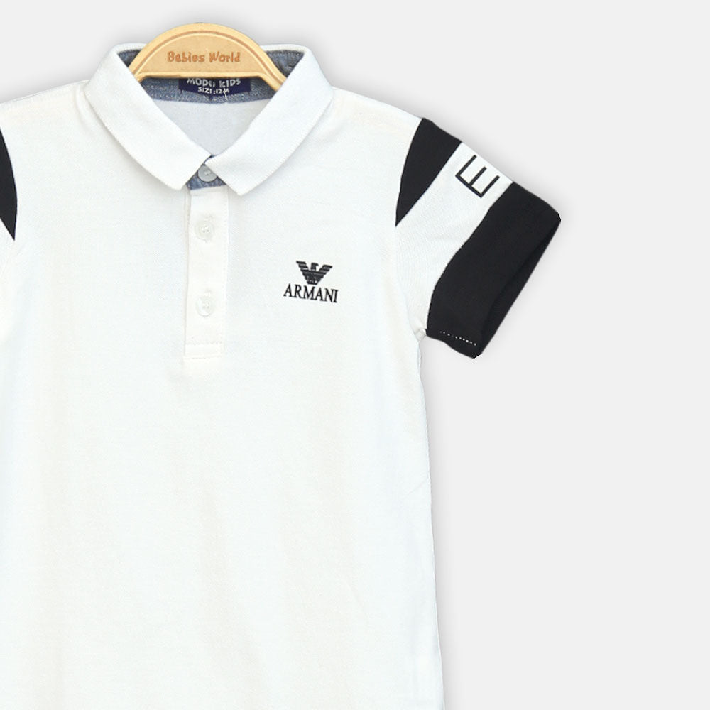 White Armani Boy Romper