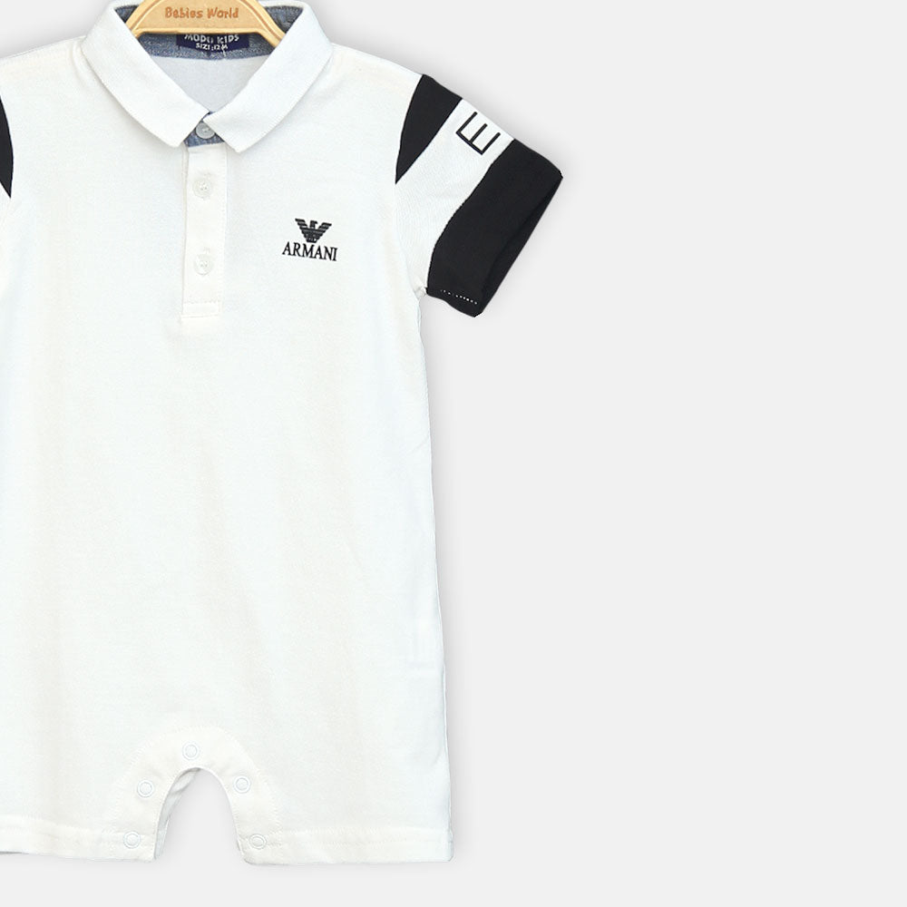 White Armani Boy Romper