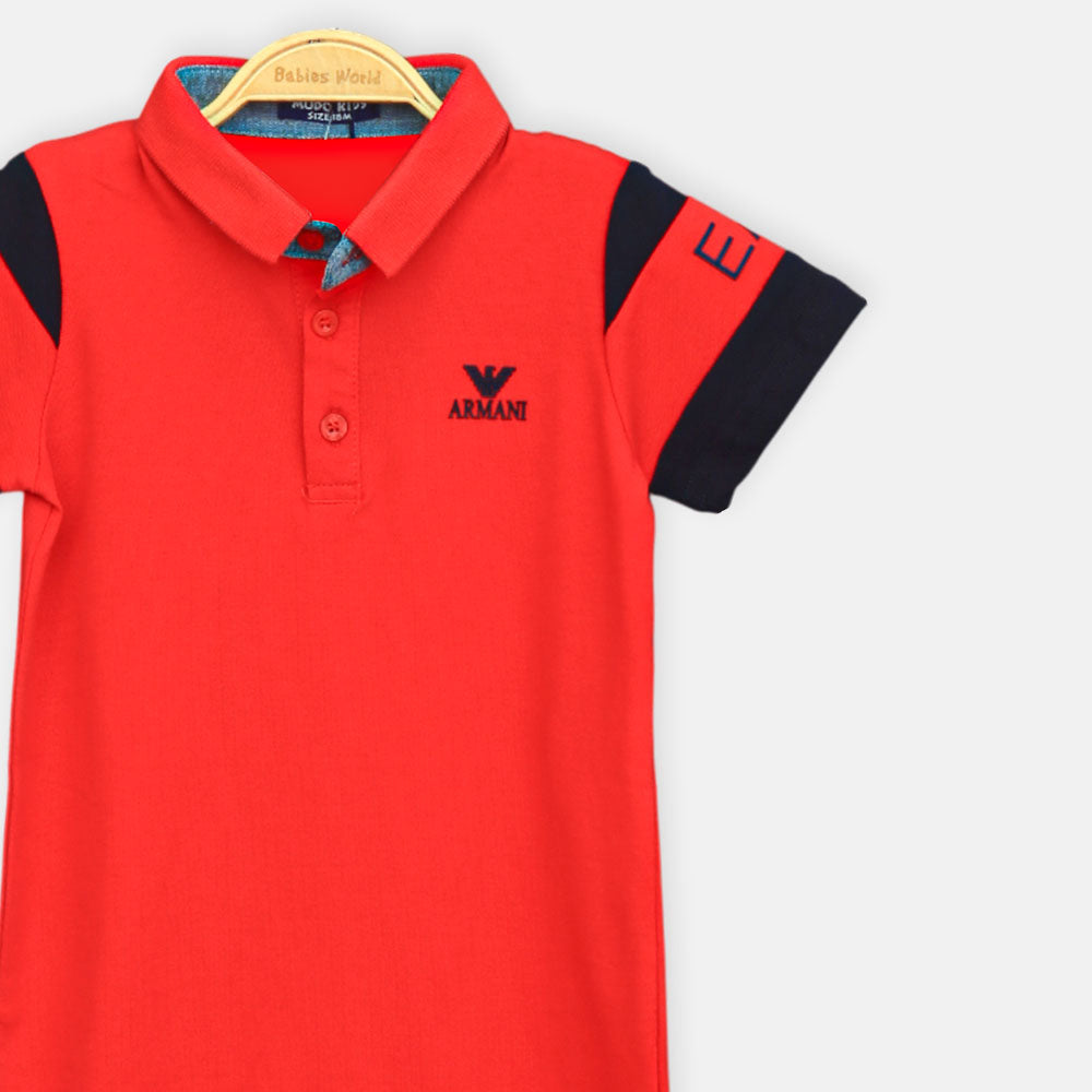 Red Armani Boy Romper