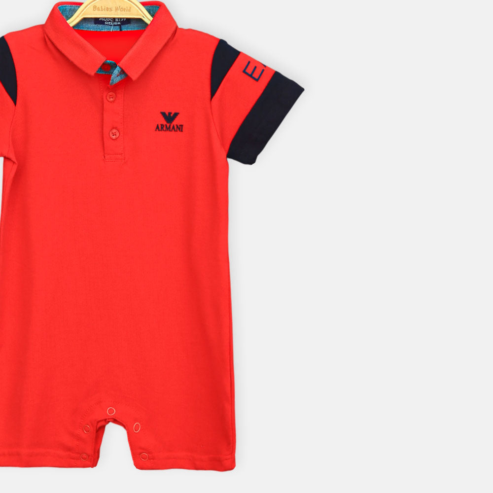 Red Armani Boy Romper