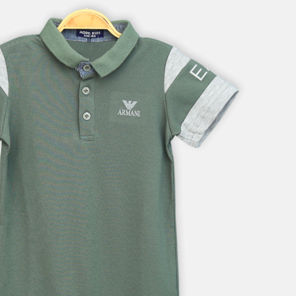 Green Armani Boy Romper