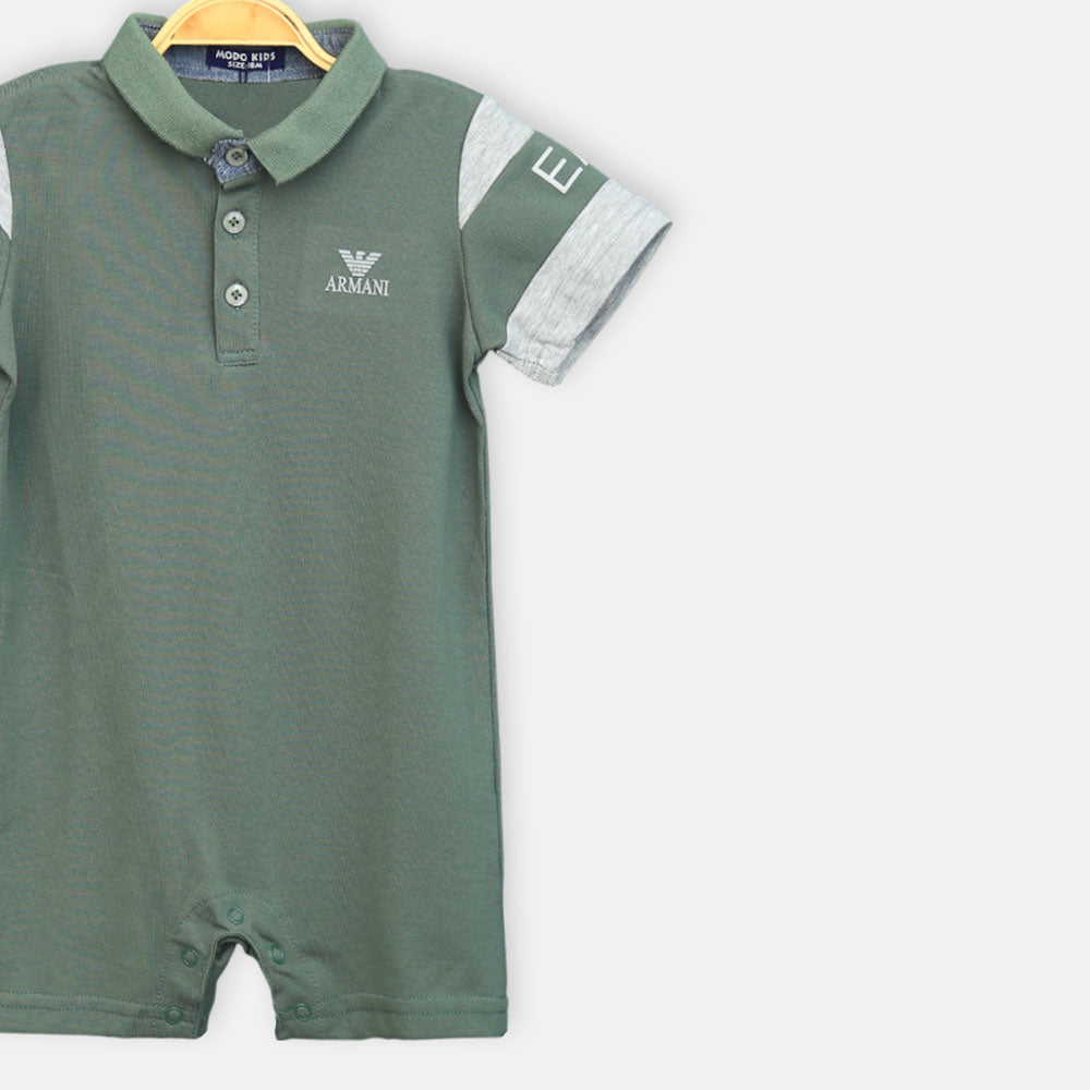 Green Armani Boy Romper