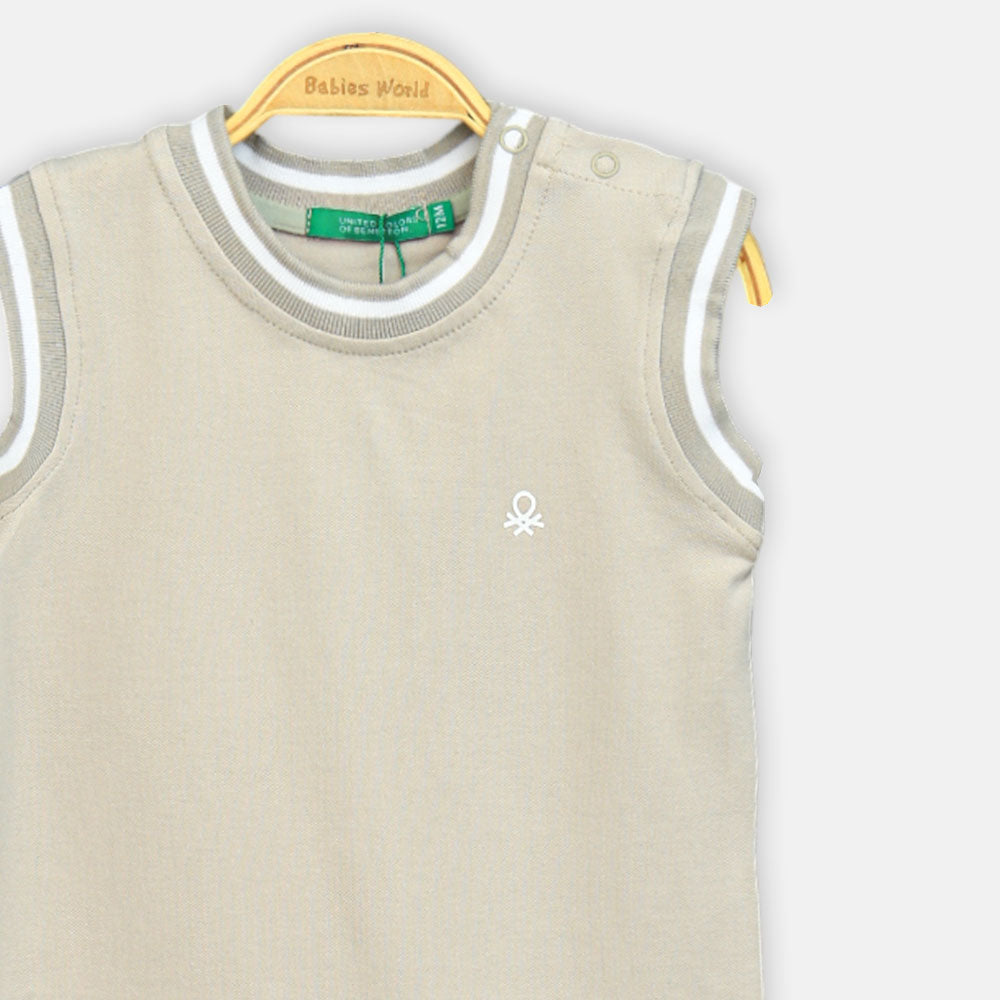 Ash Grey Sleeveless Boy Romper