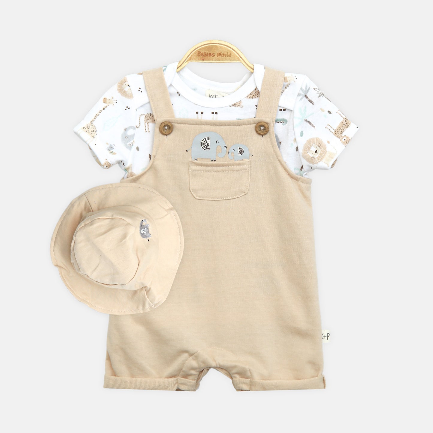 Safari Overall Romper & Hat Set