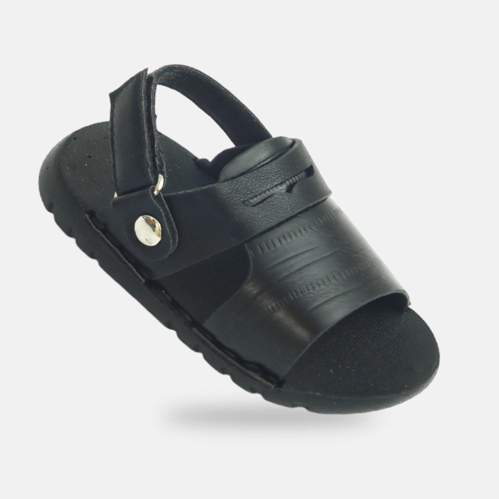 Boys Cross-Strap Black Sandals