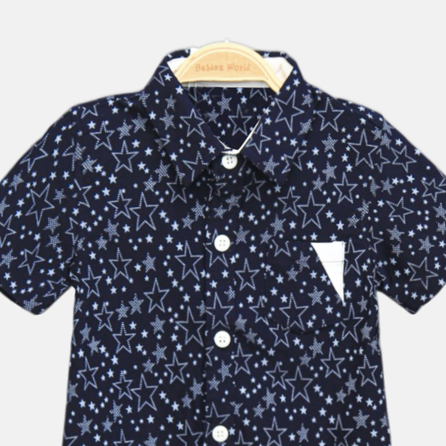 Navy Blue Star Print Shirt