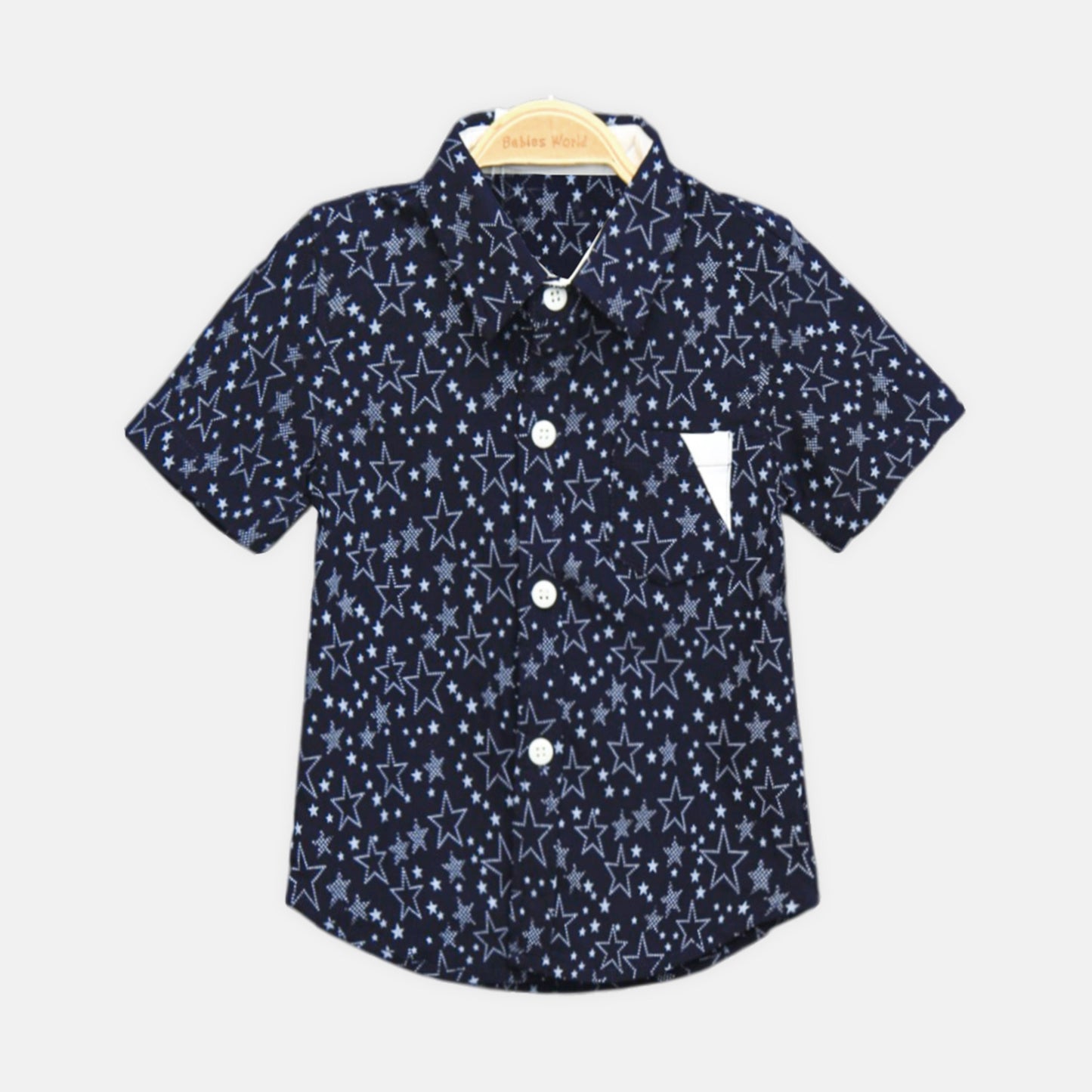 Navy Blue Star Print Shirt