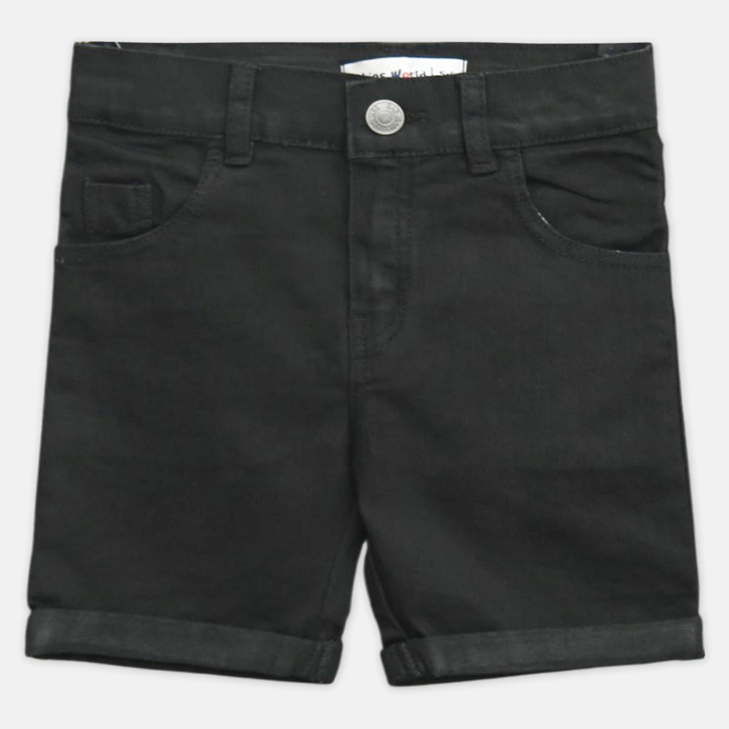 Black Textured Shorts