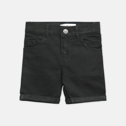 Black Textured Shorts