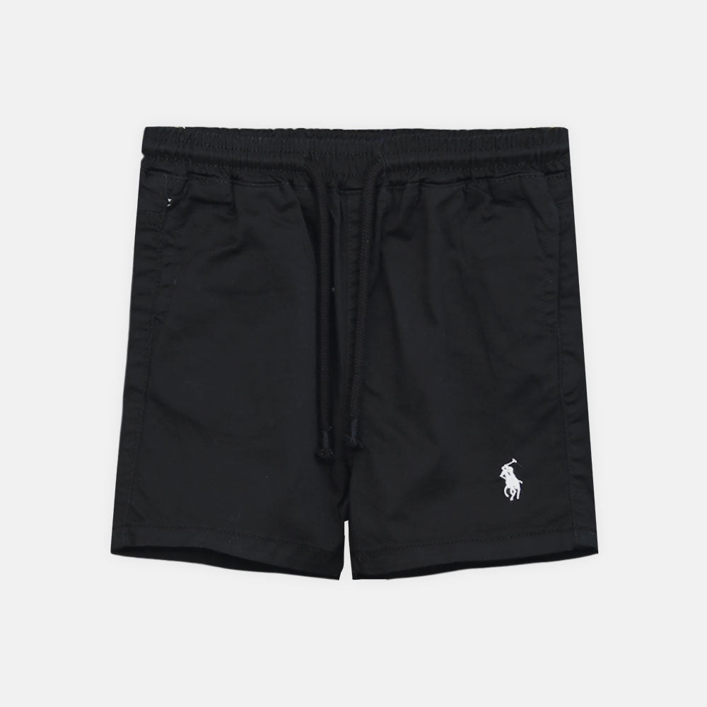 Boy Cozy Black Polo Shorts
