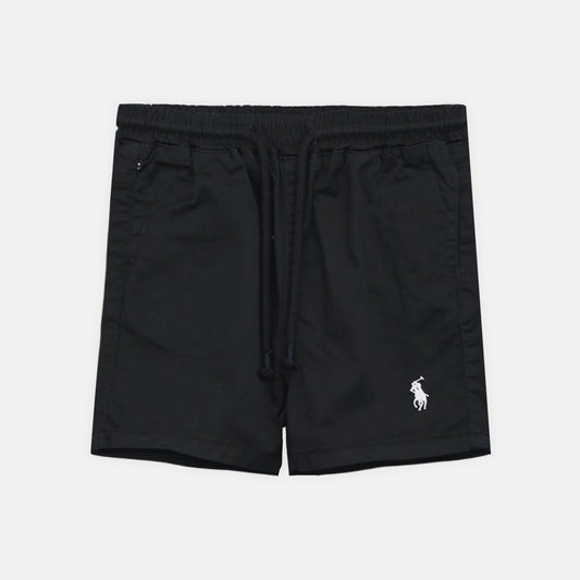 Boy Cozy Black Polo Shorts