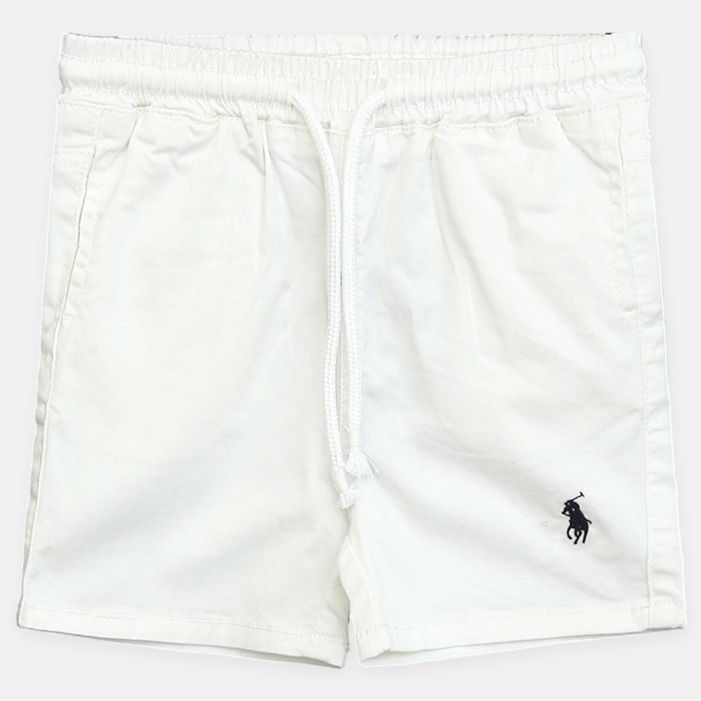 Boy Cozy White Polo Shorts