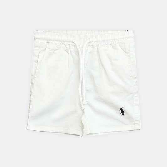 Boy Cozy White Polo Shorts