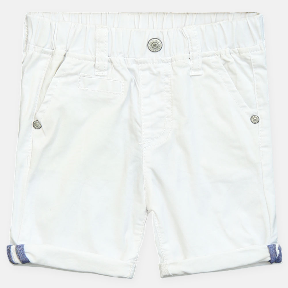 Boy Cozy White Cuffed Chinos Shorts
