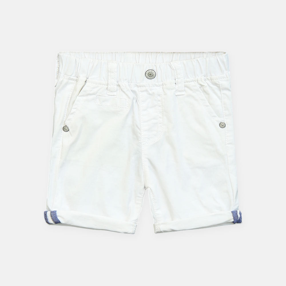 Boy Cozy White Cuffed Chinos Shorts