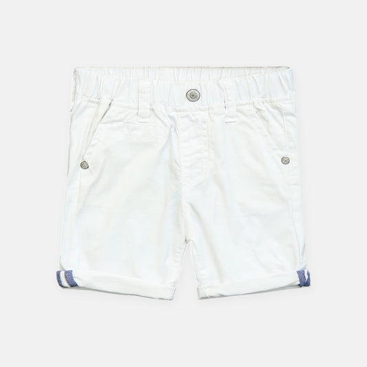 Boy Cozy White Cuffed Chinos Shorts