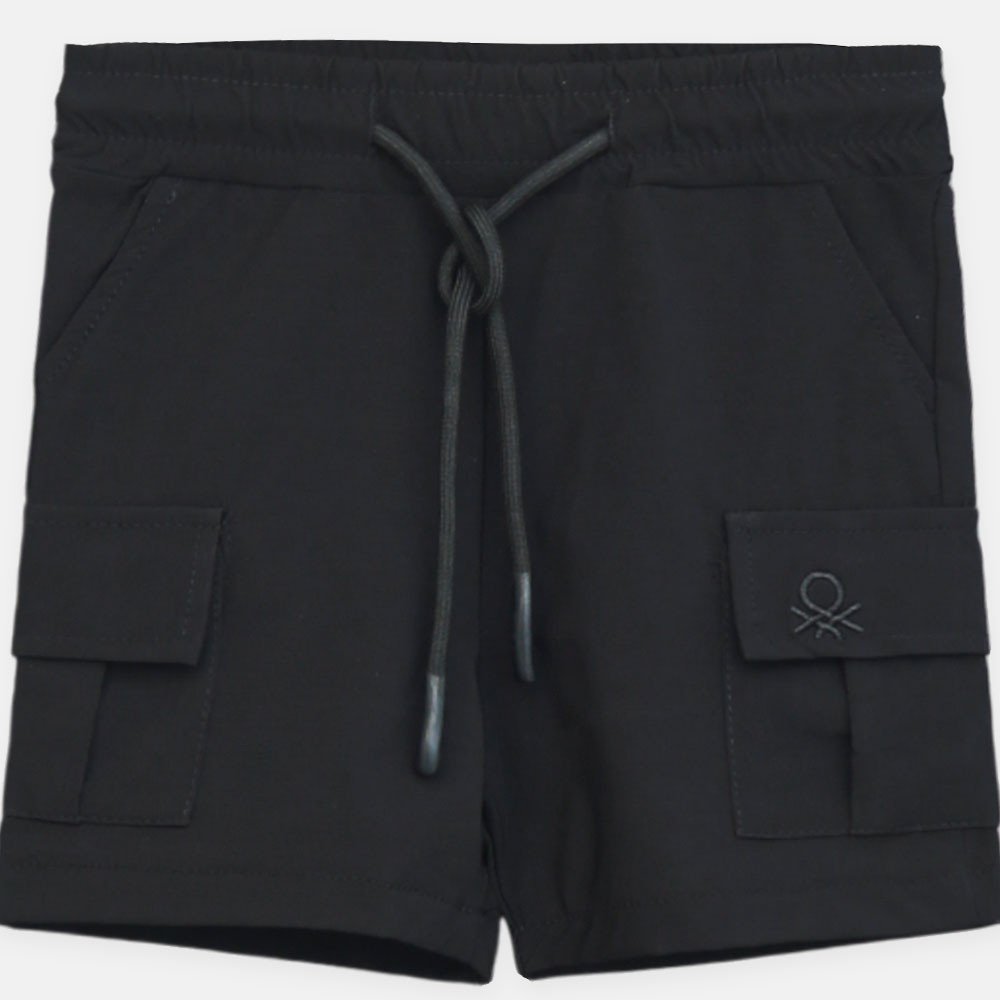 Boy Cozy Black Cargo Shorts